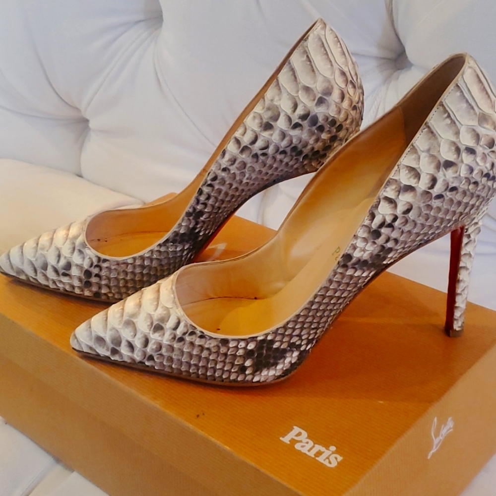 CHRISTIAN LOUBOUTIN PYTHON HEELS